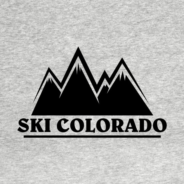 Ski Colorado Mountain Outline by HolidayShirts